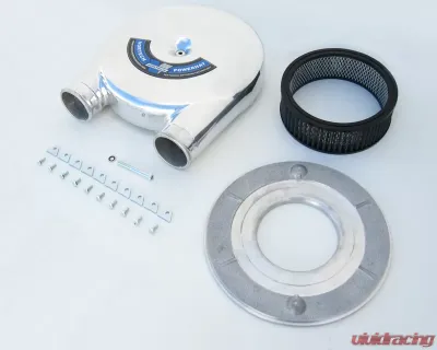 Vortech Universal Dual Entry Polished PowerHat Carburetor Hat Assembly - 8M106-028