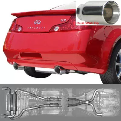 Stillen Catback Exhaust Dual Wall Tips Infiniti G35 Coupe 2003-2005 - 504360D
