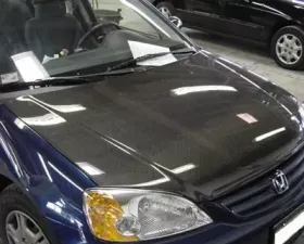 Advan Carbon OEM Style Carbon Fiber Hood Honda Civic Coupe / Sedan 2001-2003