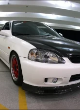 Seibon SP-Style Carbon Fiber Front Lip Spoiler Honda Civic 1999-2000                                     - FL9900HDCV-SP - Image 5