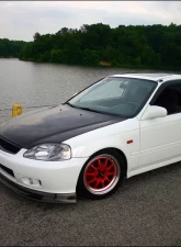 Seibon SP-Style Carbon Fiber Front Lip Spoiler Honda Civic 1999-2000                                     - FL9900HDCV-SP - Image 3