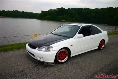 Seibon SP-Style Carbon Fiber Front Lip Spoiler Honda Civic 1999-2000 - FL9900HDCV-SP