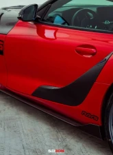 Seibon OEM-Style Carbon Fiber Side Skirts Toyota GR Supra 2020-2026                                     - SS20TYSUP-OE - Image 7