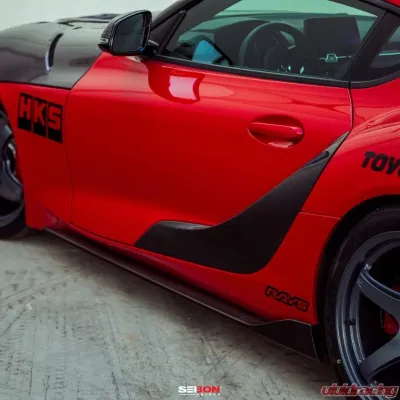 Seibon OEM-Style Carbon Fiber Side Skirts Toyota GR Supra 2020-2026 - SS20TYSUP-OE
