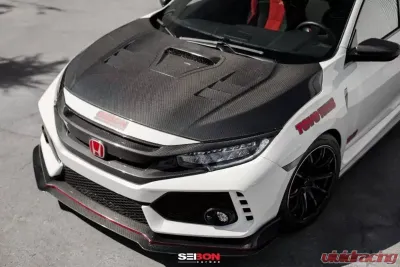 Seibon TS-Style Carbon Fiber Hood Honda Civic Type-R 2017-2021 - HD17HDCVR-TS