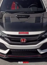 Seibon TS-Style Carbon Fiber Hood Honda Civic Type-R 2017-2021                                     - HD17HDCVR-TS - Image 3