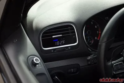 P3 V3 OBD2 - VW MK6 Gauge 2009-2014 RHD, R Models, Blue Bars | White Digits, Pre-Installed in OEM Vent - R3P3VGR6+V