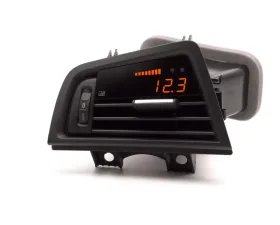 P3 Analog Gauge - BMW F1X 2011-2017 LHD, Orange Bars / Orange Digits, Pre-Installed in OEM Vent Black Slats