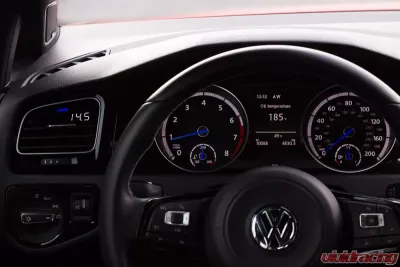P3 Analog Gauge - VW MK7 2014-2019 LHD, Blue Bars | White Digits, Pre-Installed in OEM Vent - LAP3VGR7+V