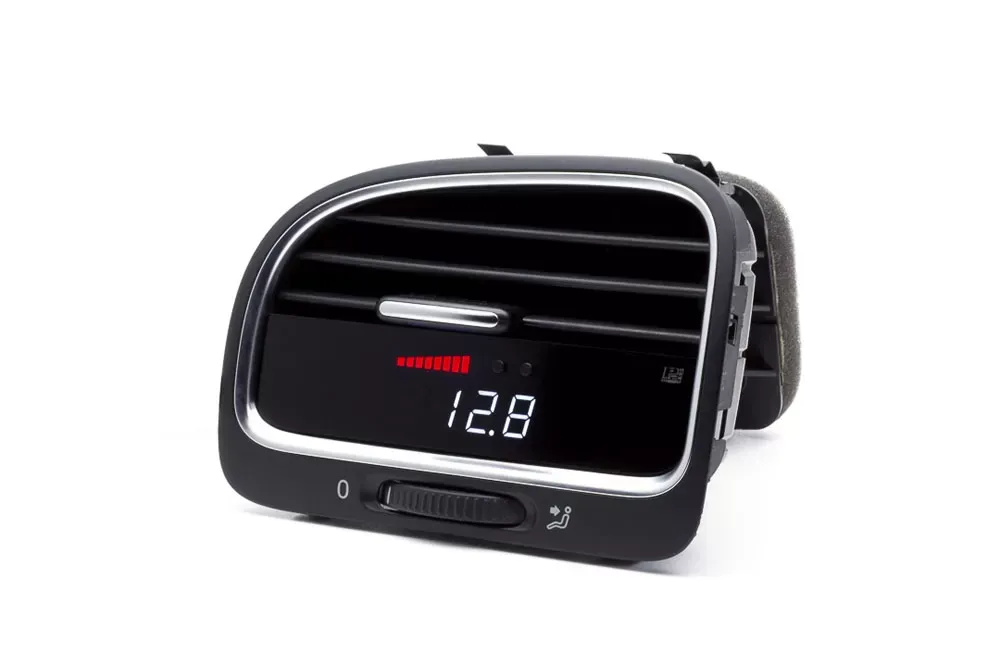 P3 Analog Gauge - VW MK6 2009-2013 LHD, Red Bars | White Digits, Pre-Installed in OEM Vent - LAP3VGT6+V