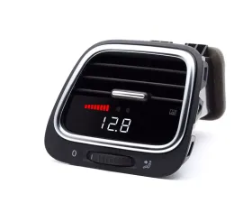 P3 Analog Gauge - VW EOS/Scirocco 2009-2018 LHD, Red Bars | White Digits, Pre-Installed in OEM Vent Silver Trim