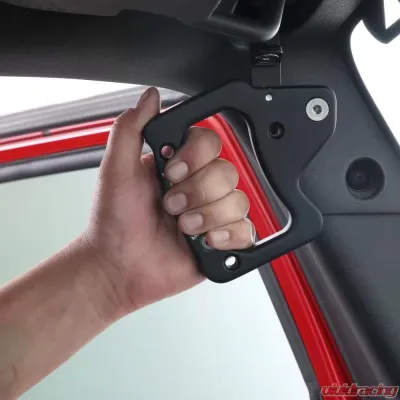Jeep JK Grab Handles Front Aluminum 2007-2018 Jeep Wrangler 2DR/4DR Pair Black Smittybilt - 76931