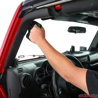Jeep JK Grab Handles Front Aluminum 2007-2018 Jeep Wrangler 2DR/4DR Pair Black Smittybilt - 76931