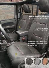 Smittybilt Black/Black Gen2 Neoprene Seat Cover Set Jeep Wrangler JL 4-Door 18-20                                     - 577101 - Image 3