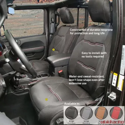 Smittybilt Black/Black Gen2 Neoprene Seat Cover Set Jeep Wrangler JL 4-Door 18-20 - 577101