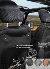 Smittybilt Black/Black Gen2 Neoprene Seat Cover Set Jeep Wrangler JL 4-Door 18-20                                     - 577101 - Image 5