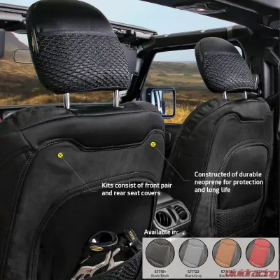 Smittybilt Black/Black Gen2 Neoprene Seat Cover Set Jeep Wrangler JL 4-Door 18-20 - 577101