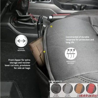 Smittybilt Black/Black Gen2 Neoprene Seat Cover Set Jeep Wrangler JL 4-Door 18-20 - 577101