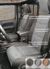 Smittybilt Black/Charcoal Gen2 Neoprene Seat Cover Set Jeep Wrangler JL 4-Door 18-20                                     - 577122 - Image 3