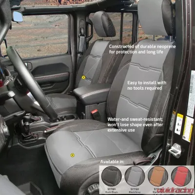 Smittybilt Black/Charcoal Gen2 Neoprene Seat Cover Set Jeep Wrangler JL 4-Door 18-20 - 577122