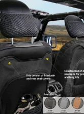 Smittybilt Black/Charcoal Gen2 Neoprene Seat Cover Set Jeep Wrangler JL 4-Door 18-20                                     - 577122 - Image 5