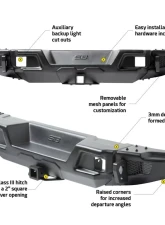 Smittybilt Stryker Rear Bumper Jeep Wrangler JK 07-18                                     - 76732 - Image 6