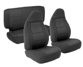Neoprene Seat Cover 03-06 Wrangler TJ Set Front/Rear Black Smittybilt