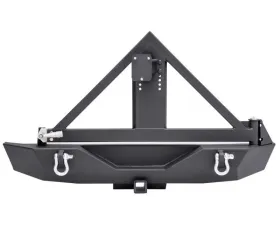 XRC Rear Bumper w/ 2 Inch Hitch Receiver and Tire Carrier 07-18 Wrangler JK Black Powdercoat Smittybilt