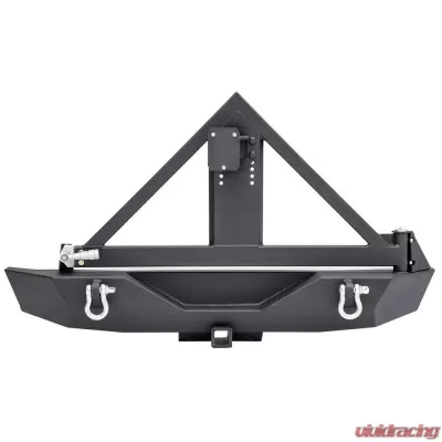 Smittybilt XRC Rear Jeep Bumper w/ 2 Inch Hitch Receiver 07-18 Wrangler JK Black Smittybilt - 76856-01