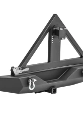 XRC Rear Bumper w/ 2 Inch Hitch Receiver and Tire Carrier 07-18 Wrangler JK Black Powdercoat Smittybilt                                     - 76856 - Image 3