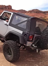 Smittybilt Soft Top 07-09 Wrangler JK 2 DR OEM Replacement W/Tinted Windows Black Diamond Smittybilt                                     - 9070235 - Image 3