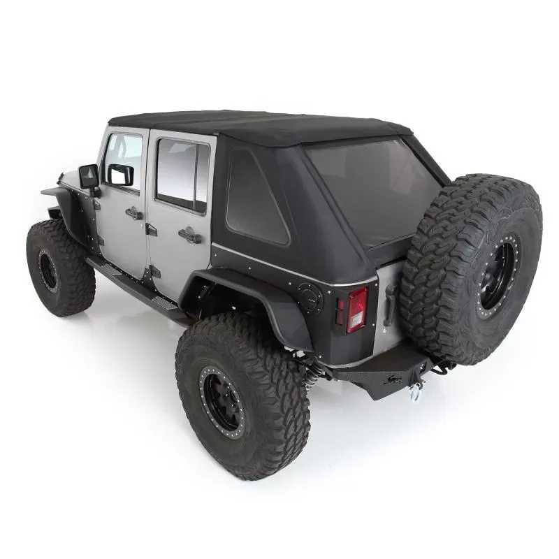 Smittybilt Bowless Soft Top Combo 07-18 Wrangler JK 4 DR OEM Replacement W/Tinted Windows Black Diamond Smittybilt - 9083235