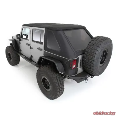 Smittybilt Bowless Soft Top Combo 07-18 Wrangler JK 4 DR OEM Replacement W/Tinted Windows Black Diamond Smittybilt - 9083235