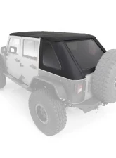 Smittybilt Bowless Soft Top Combo 07-18 Wrangler JK 4 DR OEM Replacement W/Tinted Windows Black Diamond Smittybilt                                     - 9083235 - Image 3