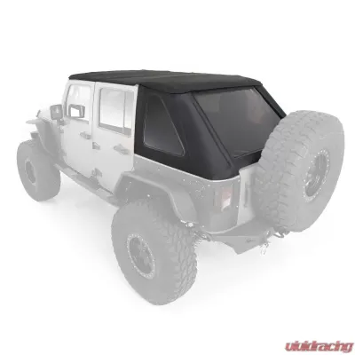 Smittybilt Bowless Soft Top Combo 07-18 Wrangler JK 4 DR OEM Replacement W/Tinted Windows Black Diamond Smittybilt - 9083235