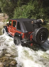 Smittybilt Bowless Soft Top Combo 07-18 Wrangler JK 4 DR OEM Replacement W/Tinted Windows Black Diamond Smittybilt                                     - 9083235 - Image 4
