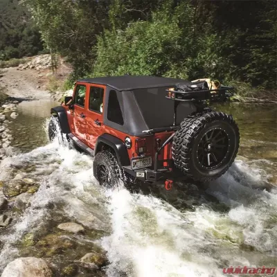Smittybilt Bowless Soft Top Combo 07-18 Wrangler JK 4 DR OEM Replacement W/Tinted Windows Black Diamond Smittybilt - 9083235