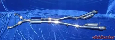 Motordyne True Dual X Pipe Exhaust System w/ 4.5" Blue Rolled Tips Infiniti G35 03-08 - MD-004/008