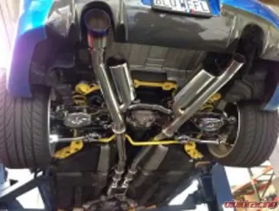 Motordyne True Dual X Pipe Exhaust System w/ 4.5" Blue Rolled Tips Infiniti G35 03-08 - MD-004/008