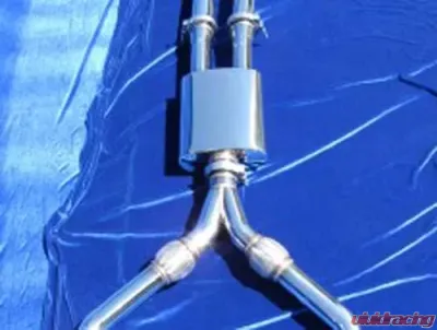 Motordyne True Dual X Pipe Exhaust System With 4.5" Blue Rolled Tips Infiniti G35 2003-2007 - MD-004-02/008
