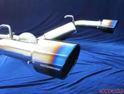 Motordyne True Dual X Pipe Exhaust System With 4.5" Blue Rolled Tips Infiniti G35 2003-2007 - MD-004-02/008