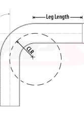HPS 5" OD 90 Degree Bend 6061 Aluminum Elbow Pipe 16 Gauge w/ 7" CLR                                     - AT90-500-CLR-7 - Image 2