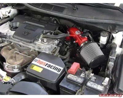 HPS Performance Shortram Air Intake Kit for 2012-2017 Toyota Camry 2.5L 4Cyl, Red, Aluminum - 827-524R