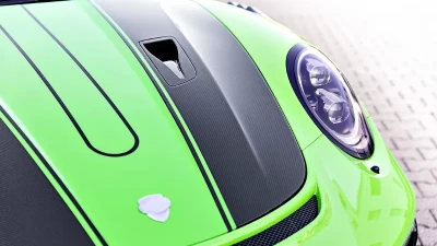 TechArt Aero Hood Partially Coated Glossy Carbon Fiber for Porsche 991.2 GT3 RS 2018-2019                                     - 091.121.198.009 - Image 2