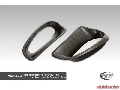 TechArt Rear Fender Vents Matt Carbon Fiber for Porsche 991 GT3 RS, 991 Turbo, 991.2 Turbo - 091.121.480.009