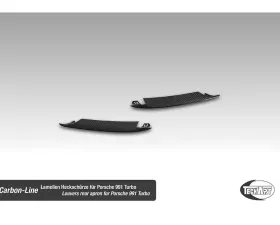 TechArt Rear Bumper Air Outlet Trim Glossy Carbon Fiber for Porsche 991 Turbo 2013-2016