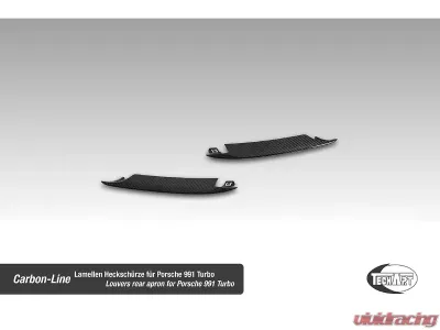 TechArt Rear Bumper Air Outlet Trim Matt Carbon Fiber for Porsche 991 Turbo 2013-2016 - 091.121.584.009