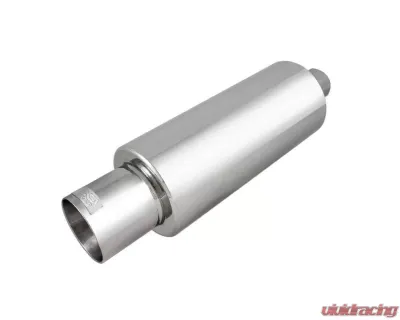 DC Sports 2.5" Polished Stainless Steel Muffler|Silencer w/ Slant Cut Tip - Universal - EX-5015
