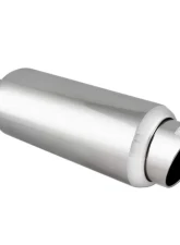 DC Sports 2.25" Stainless Steel Muffler|Silencer w/ Slant Cut Tip - Universal                                     - EX-5016 - Image 2