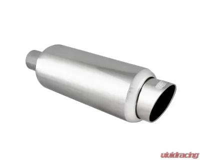 DC Sports 2.25" Stainless Steel Muffler|Silencer w/ Slant Cut Tip - Universal - EX-5016